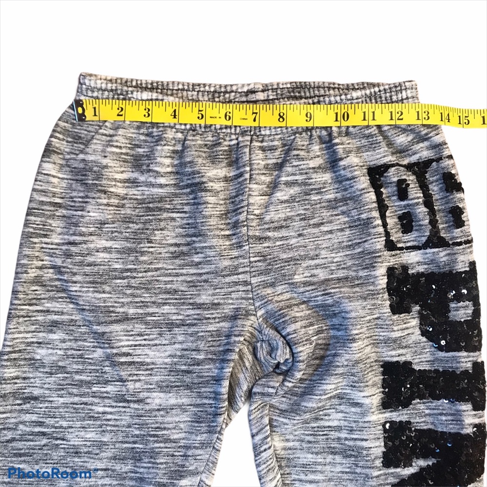 PINK VS Marled Gray Sweats With Black Sequins XS - Picture 2 of 6